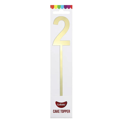 GoBake Small Mirror Number Topper #2 Gold