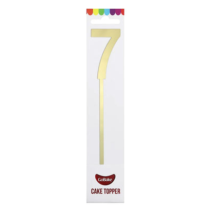 GoBake Small Mirror Number Topper #7 Gold