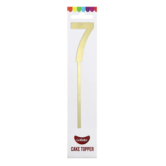 GoBake Small Mirror Number Topper #7 Gold