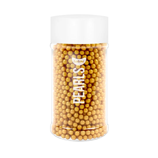 GoBake Sugar Pearls - Pearl Gold 4mm | 80g