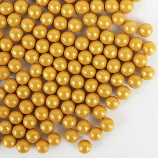 GoBake Sugar Pearls 7mm Pearl Gold 80g