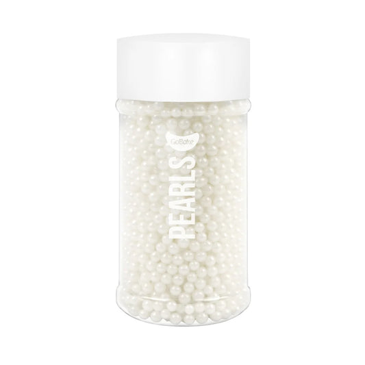 GoBake Sugar Pearls 4mm Pearl White 80g