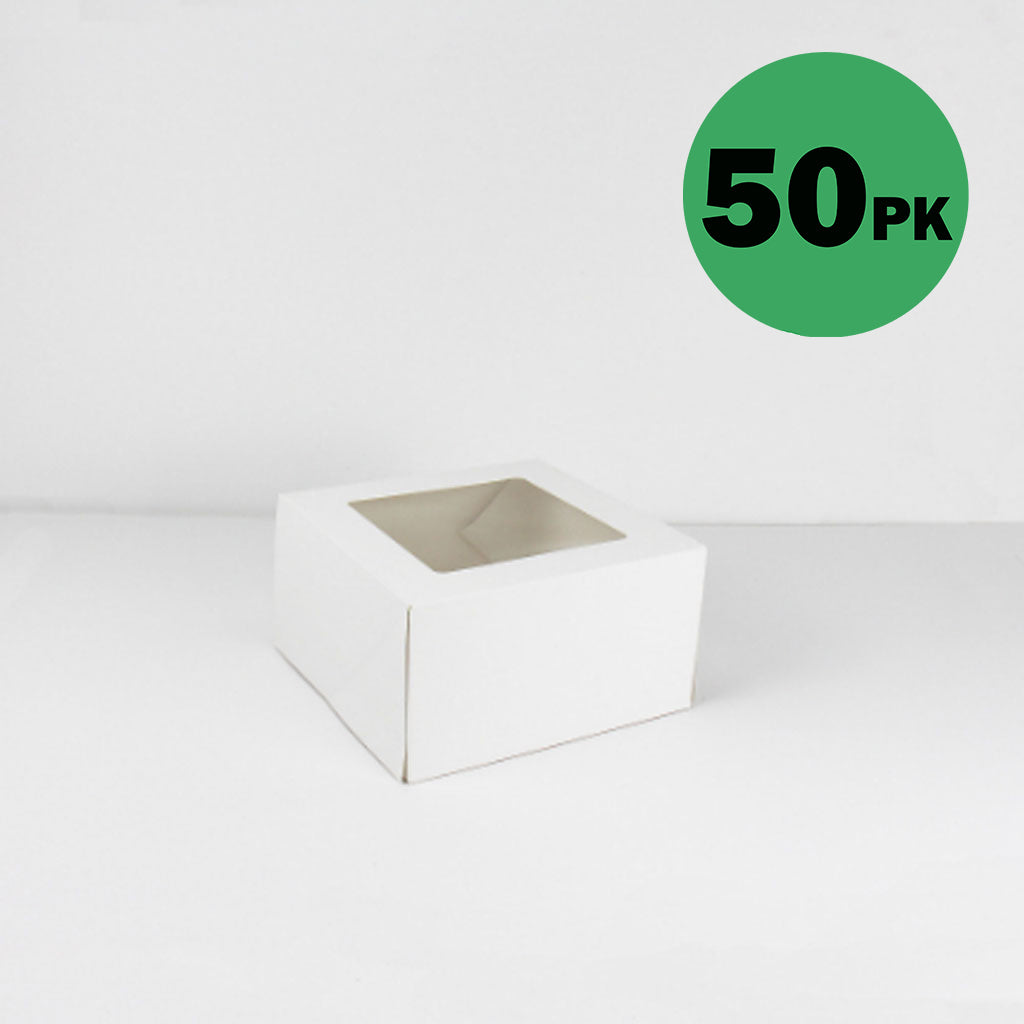 GoBake Window Cupcake Box 4 Hole with Insert | 50/Ctn