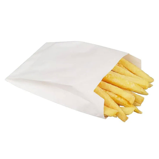 Greaseproof White Paper Chip Bag | 1000/Pack