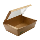 Green Choice Takeaway Box with window Kraft PLA Large 50/Pack