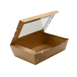 Green Choice Takeaway Box with window Kraft PLA Medium 50/Pack