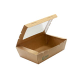 Green Choice Takeaway Box with window Kraft PLA Small 50/Pack