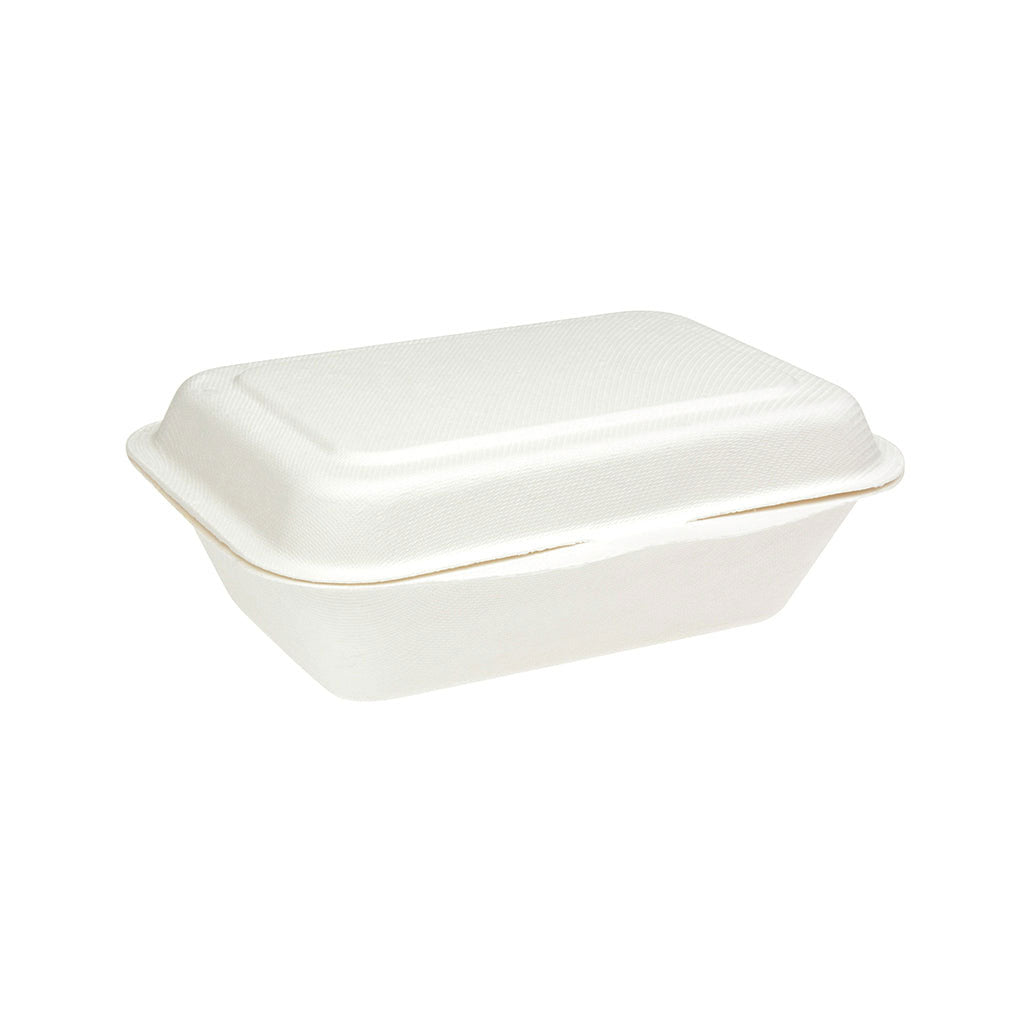 Sugarcane Small Rectangle Meal Clamshell 120x175x60mm (600ml) 50/Pack ...