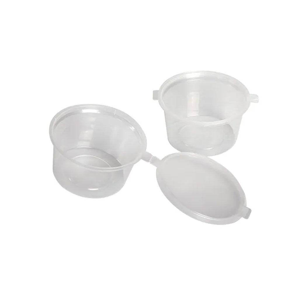 JLB4 Clear Plastic Portion Cup with Hinged Lid - 120ml (4oz) | 50/Pack
