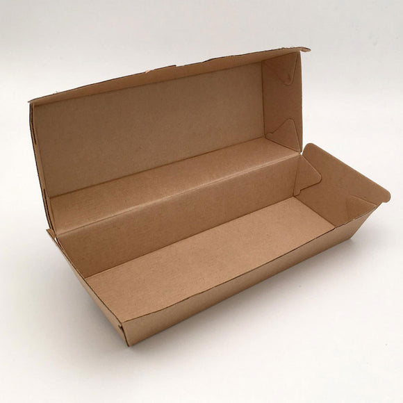 Kraft Cardboard Hot Dog Clamshell CB111 209x70x77mm | 300/Carton