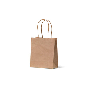 Kraft Twist Handle Paper Bag 'Runt' 165x140x75mm | Each