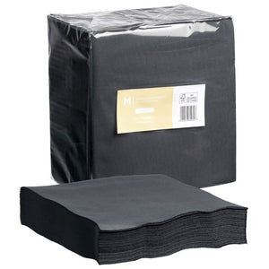 M Quilted Dinner Napkins 2 Ply 1/4 Fold Black | 800/Ctn