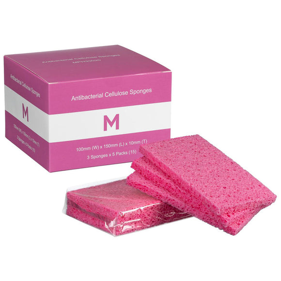 M All Purpose Antibacterial Sponges Pink | 3/Pack