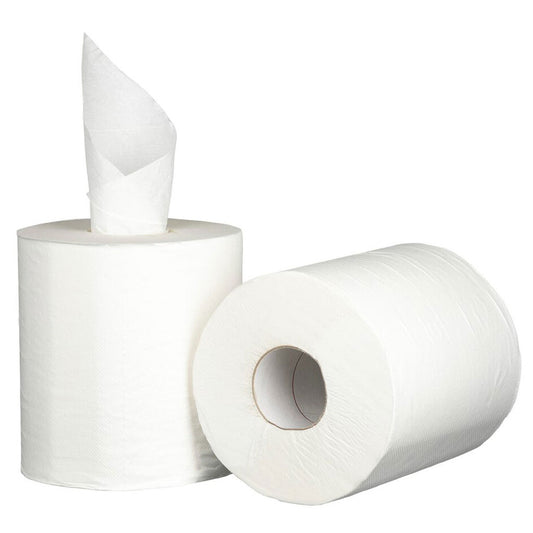 M Centre Feed Paper Towel 1ply White | 6 Rolls/Bundle