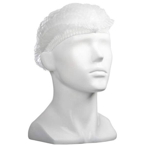 M Disposable Crimped Hat White 530mm | 100/Pack