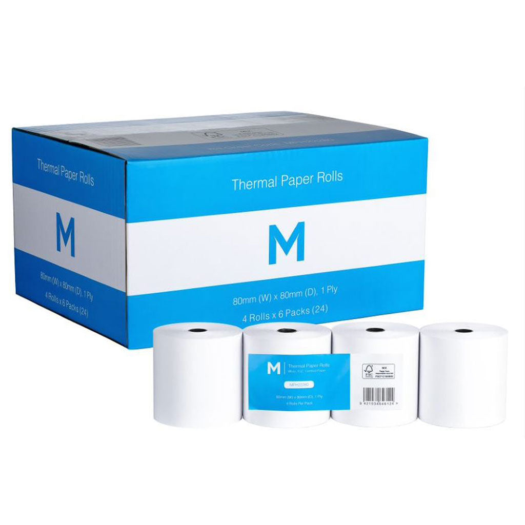 M Thermal Paper Roll 1 Ply 80x80mm | 24/Ctn