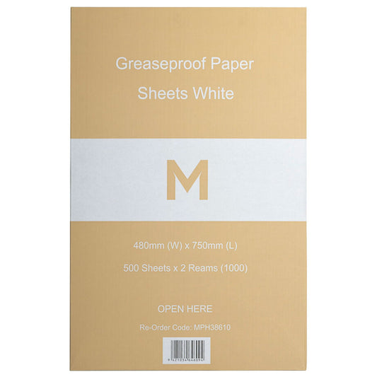 M Greaseproof Paper Sheets Large White | 1000 Sheets/Pack