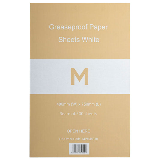 M Greaseproof Paper Sheets Large White | 500 Sheets/Ream