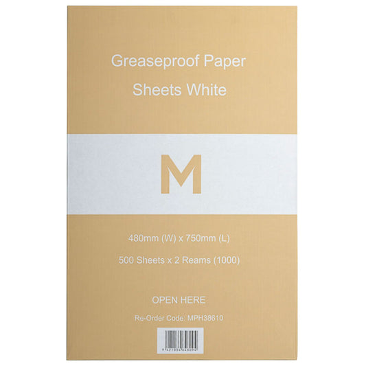 M Greaseproof Paper Sheets White | 500 Sheets/Pack