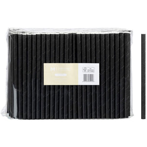 M Jumbo Paper Straws 10mmx200mm Black | 250/Pack