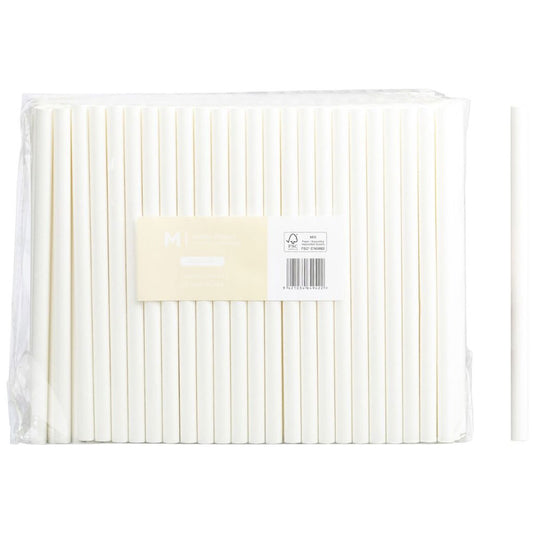 M Jumbo Paper Straws 10mmx200mm White | 250/Pack