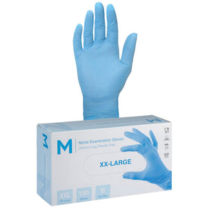 M Nitrile Powder Free Gloves Sky Blue XX-Large 5.0g | 100/Box