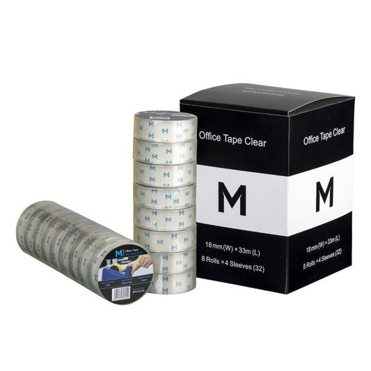M Acrylic Office Tape 18mm x 33m Clear | 8 Rolls/Pack