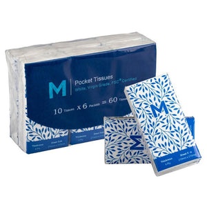 M Pocket Tissues 4 Ply 10 Tissues per pack | 6/Pack