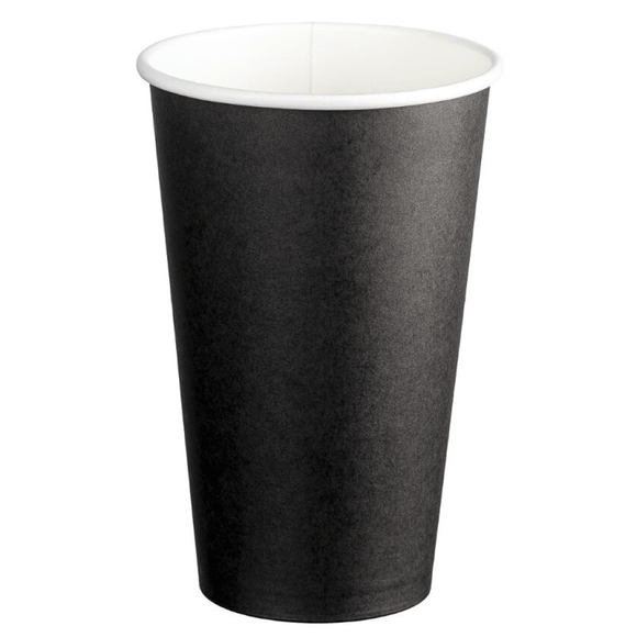 M Single Wall Coffee Cup Black 16oz (510ml) | 1000/Ctn