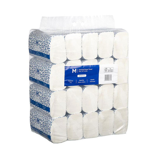 M Slimfold Paper Towel 230mm x 230mm, 1 Ply | 4000/Bundle