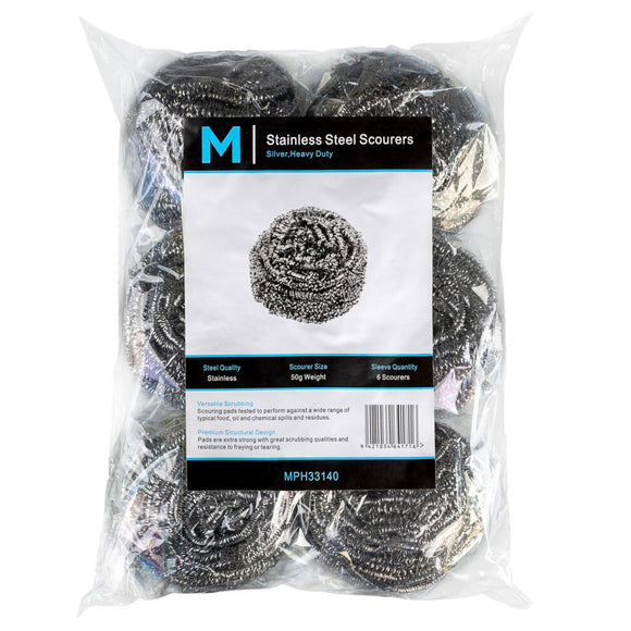 M Stainless Steel Scourers | 6/Pack
