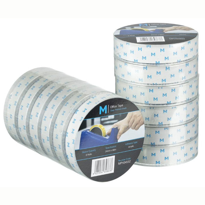 bundle of clear office tape stacked