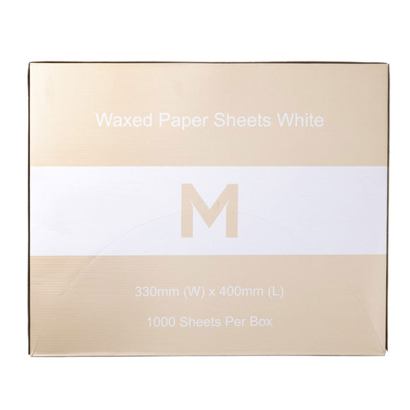 M Waxed Paper Sheets White Large 330x400mm | 1000/Box