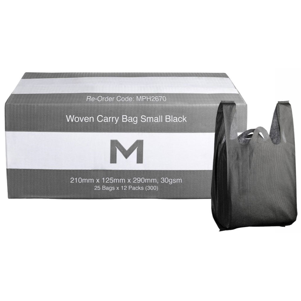 M Woven Carry Bags Black Small | 300/Ctn