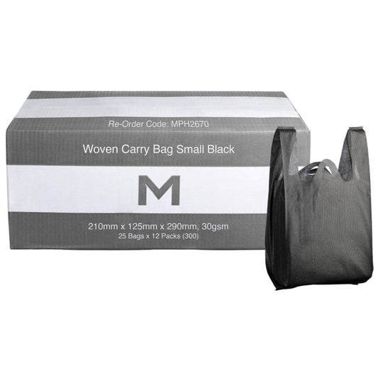 M Woven Carry Bags Black Small | 300/Ctn