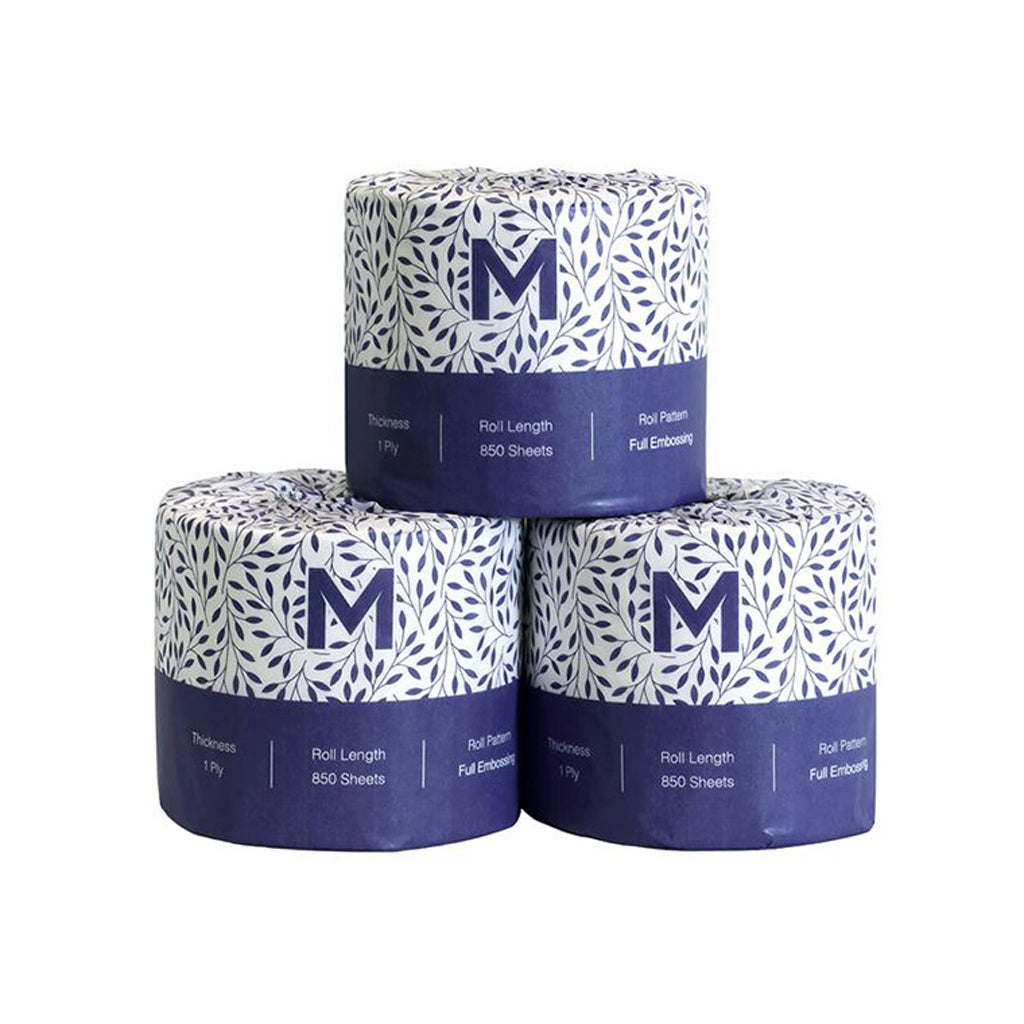 M Wrapped Toilet Tissue | 1 Ply 850 Sheet | 48 Rolls/Ctn