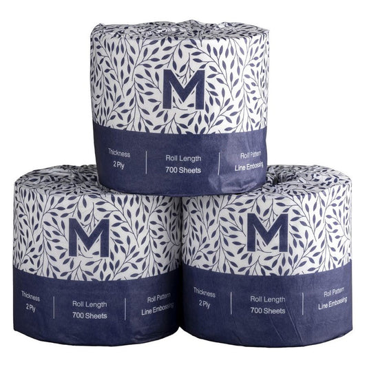 M Wrapped Toilet Tissue | 2 Ply 700 Sheet | 48 Rolls/Ctn