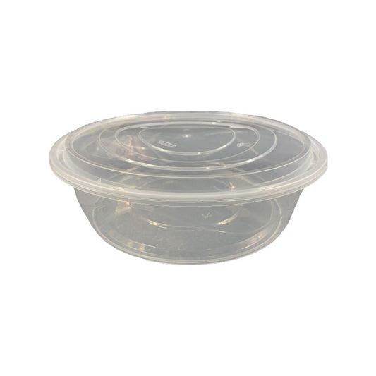 Plastic Round Clear Container HS4000 4000ml & Lid | Set