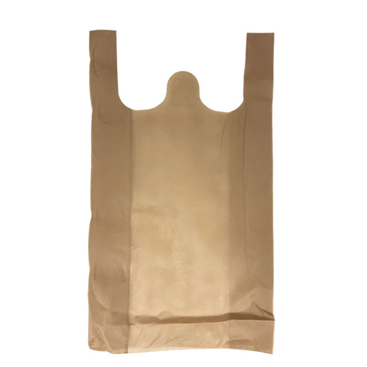 Qiwi Non-Woven Carry Bags Beige - Large | 500/Ctn