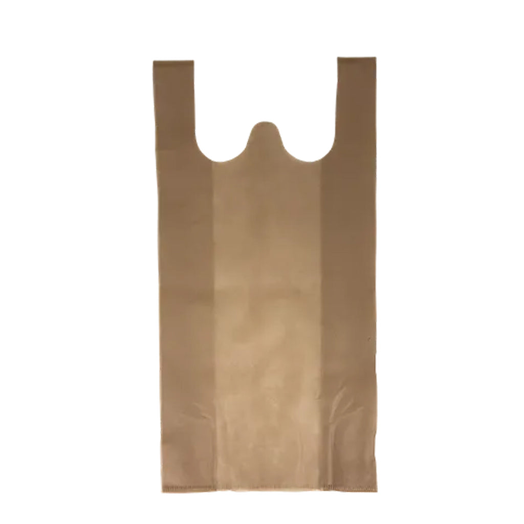Qiwi Non-Woven Carry Bags Beige - Medium | 500/Ctn