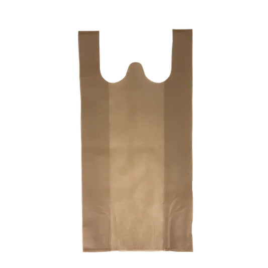 Qiwi Non-Woven Carry Bags Beige - Medium | 500/Ctn