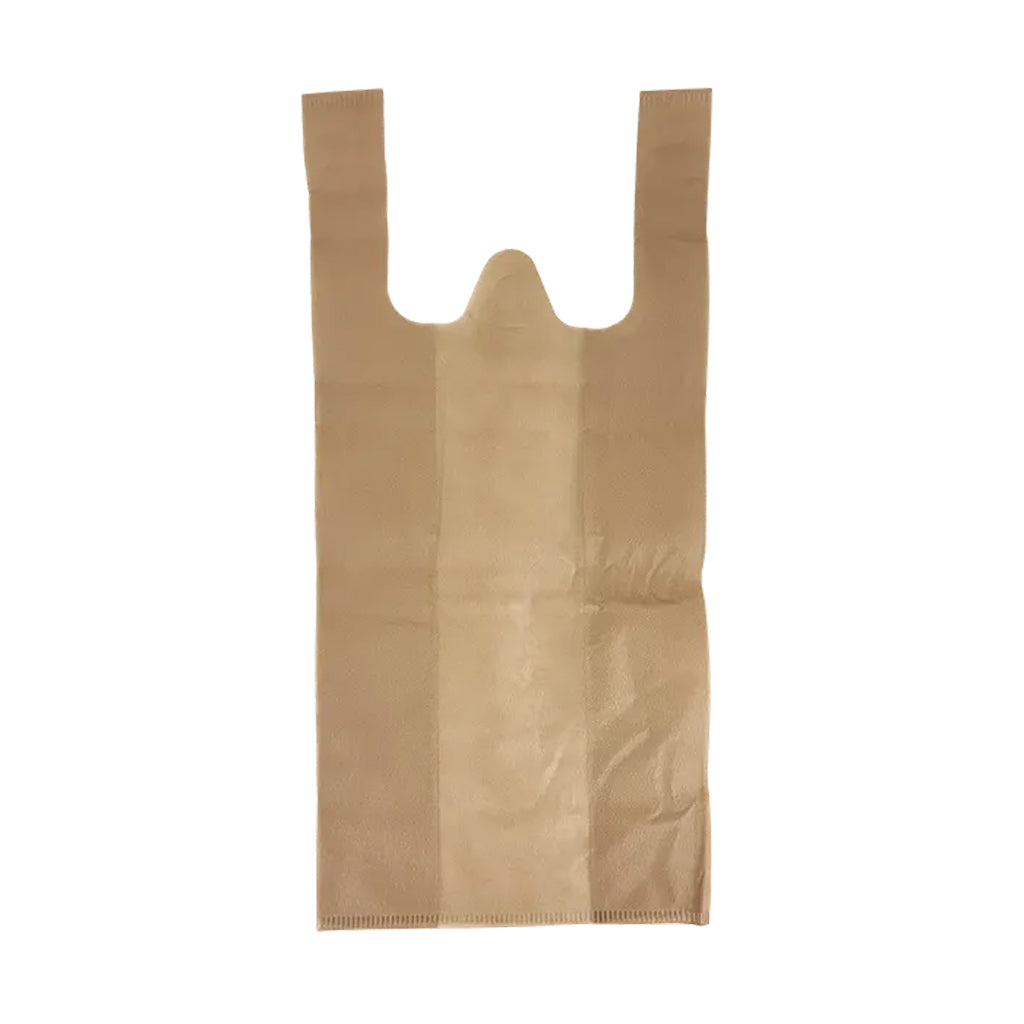 Qiwi Non-Woven Carry Bags Beige - Small | 500/Ctn
