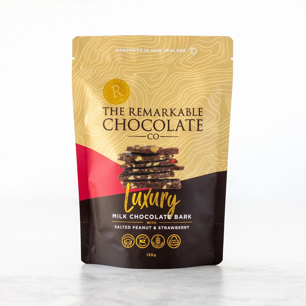 Remarkable Chocolate Luxury Bark - Salted Peanut & Strawberry | 125g