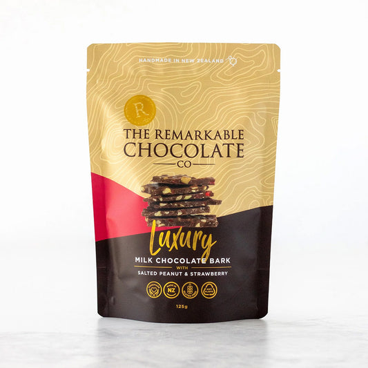 Remarkable Chocolate Luxury Bark - Salted Peanut & Strawberry | 125g