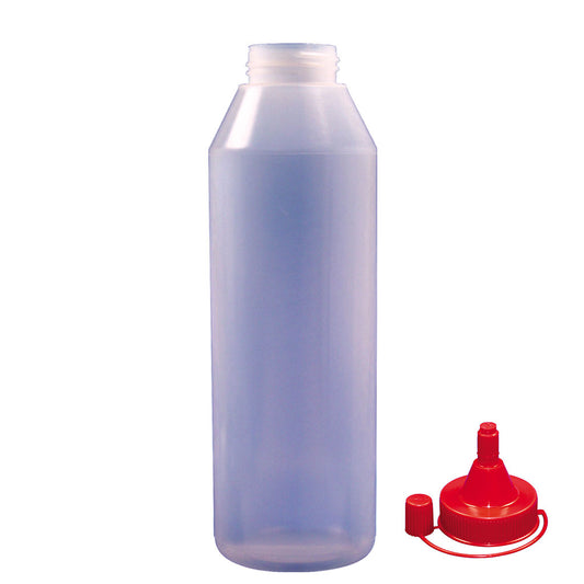 Squeezable Sauce Bottle & Red Cap 1 Litre (Each)