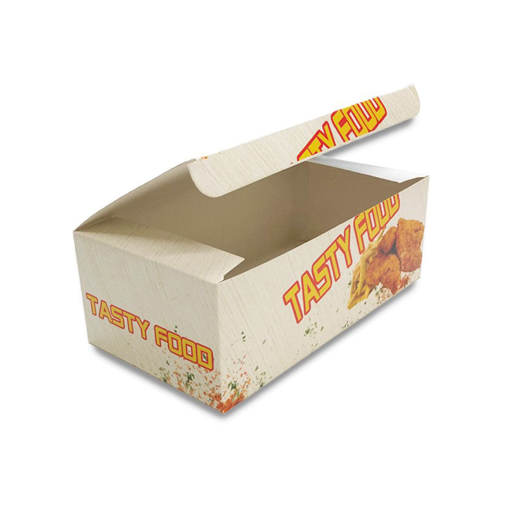 Snack Box Printed "Tasty Food" Extra Large | 50/Pack
