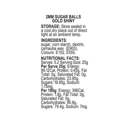 Sprink'd Sugar Balls Gold 2mm 60g