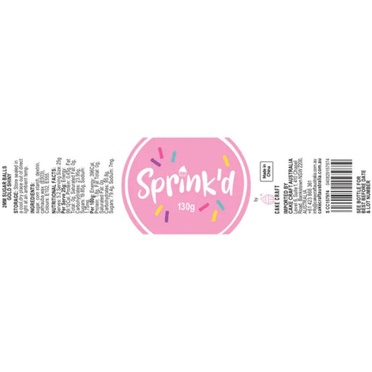 Sprink'd Sugar Balls Gold 2mm 130g | BB 08/25