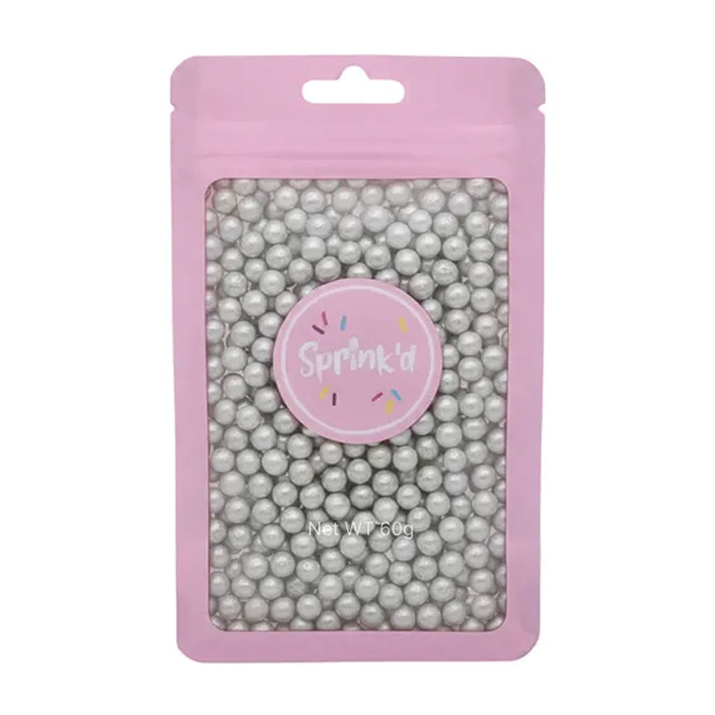 Sprink'd Sugar Balls Shiny Silver 4mm 60g