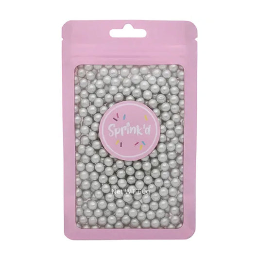Sprink'd Sugar Balls Shiny Silver 4mm 60g
